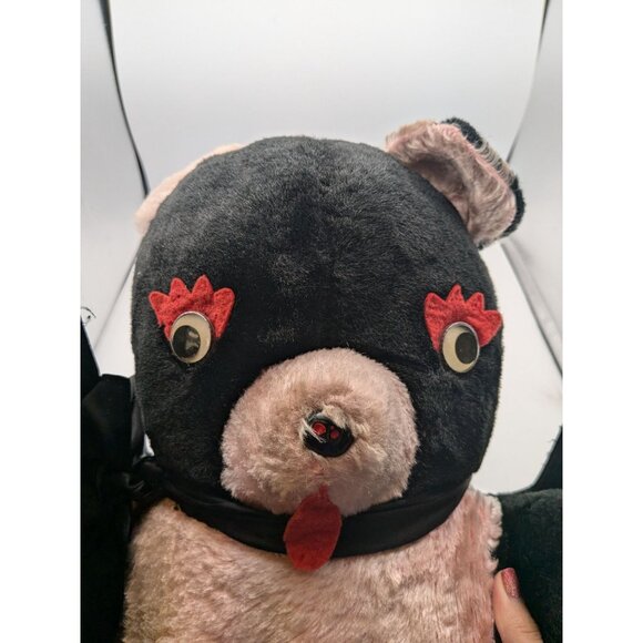 Vintage Columbia Toy Black Bear Panda Stuffed Animal 26" - Picture 6 of 6